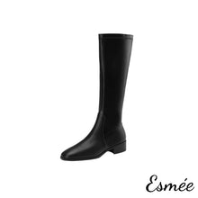 Load image into Gallery viewer, Black-Leather-Long-Boots-product-shots-white-background
