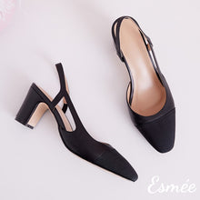 將圖片載入圖庫檢視器 Black-Leather-Slingback-High-Heels-Mules-with-black-almond-toe-cap-product-shots
