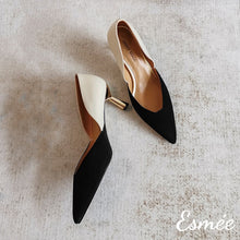 Load image into Gallery viewer, Black-Suede-Dual-Color-High-Heels-product-shots
