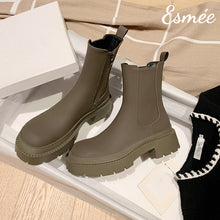 Load image into Gallery viewer, Blackish-Green-Matte-Material-Chelsea-Boots-product-shots
