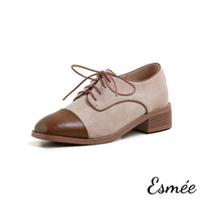 Load image into Gallery viewer, Brown-Dual-Color-Leather-and-Suede-Oxford-Shoes-product-shots-white-background
