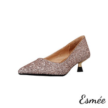 Load image into Gallery viewer, Champagne-Glitter-High-Heels-product-shots-white-background
