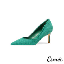 將圖片載入圖庫檢視器 Green-Farbics-High-Heels-product-shots-white-background
