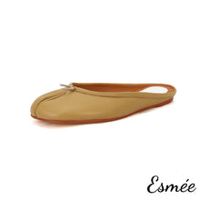 Load image into Gallery viewer, Khaki-Leather-Cloven-Mules-product-shots-white-background
