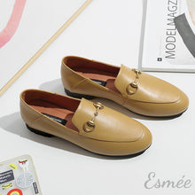 Load image into Gallery viewer, Mustard-leather-horsebit-loafers-product-shots
