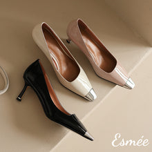 將圖片載入圖庫檢視器 Patent-Leather-High-Heels-with-Silver-Toe-Cap-product-shots
