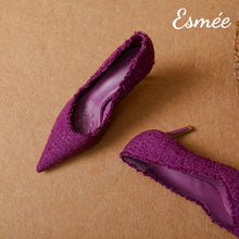 Load image into Gallery viewer, Purple-Farbics-High-Heels-product-shots
