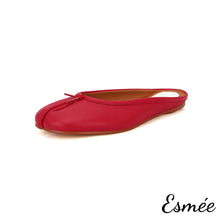 Load image into Gallery viewer, Red-Leather-Cloven-Mules-product-shots-white-background
