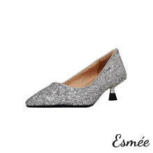 Load image into Gallery viewer, Silver-Glitter-High-Heels-product-shots-white-background
