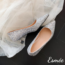 Load image into Gallery viewer, Silver-Glitter-High-Heels-product-shots
