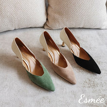 Load image into Gallery viewer, Suede-Dual-Color-High-Heels-product-shots
