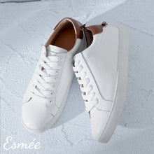 Load image into Gallery viewer, Leather Sneakers with 3 Colors Heel Cap
